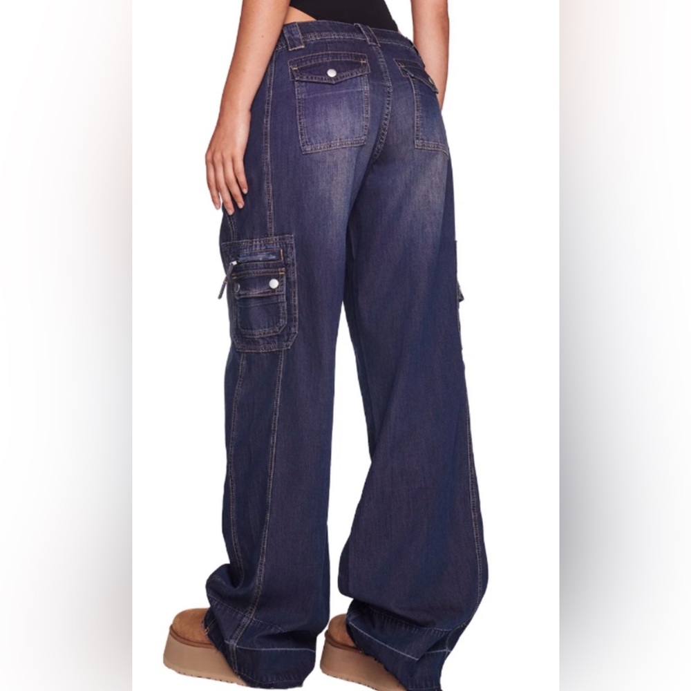 I Am Gia cargo denim cargo jeans pants XXS VGUC